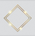 metallic gold frame on a transparent style vector image vector image