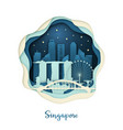 paper art of singapore origami concept night vector image