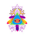 All-seeing eye pyramid symbol vector image