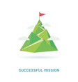 flag on the mountain peak vector image