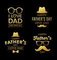 happy fathers day gold design collections vector image
