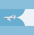 plane flying in the blue sky template vector image