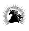 silhouette a unicorn head with place for text vector image vector image