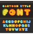 colorful cartoon font cute alphabet vector image