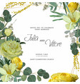 floral wedding invitation card template design vector image vector image