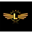 letter l winged crests logo alphabet logotype vector image vector image