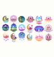 set color badges emblems for ramadan kareem vector image vector image