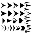 arrow icons set of black arrows vector image