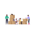 concept of family with kids moving vector image vector image