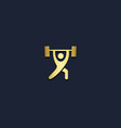 fitness sport people gold logo vector image