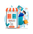 online shopping concept in modern flat design vector image
