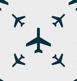 airplane icon sign seamless pattern with geometric vector image vector image