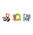 animal alphabet capital letter with panda bear vector image