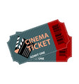 cinema ticket isolated two movie coupon design vector image vector image