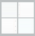 digital creation a notepad with lines and holes vector image vector image