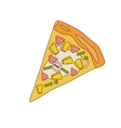 pizza slice with pineapple and bacon vector image