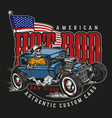 retro custom car vintage colorful badge vector image