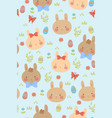 seamless pattern with cute easter bunnies vector image vector image