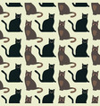 seamless pattern with cute kittens creative vector image