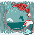 american cowboy christmas background on wood vector image