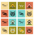 assembly flat icons dog cats pets vector image vector image
