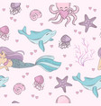sea pattern mermaid underwater tropical ocean vector image