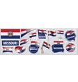 set flags american state vector image vector image