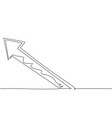 single continuous line drawing rising arrow up vector image