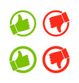 do and dont symbols yes or no icon thumbs vector image