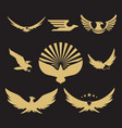 gold heraldic eagle logo design vector image