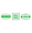 set plastic free green eco friendly design vector image vector image