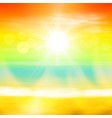 sea summer sunset with the sun and light on lens vector image