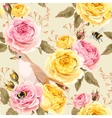 english roses and birds seamless vector image