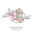 rose one line flower logo and poster art vector image