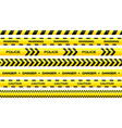 set restriction tapes police line crime scene vector image