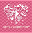 greeting card to st valentines day with a big vector image vector image