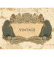 grunge floral frame vector image vector image
