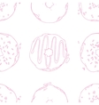 hand drawn donuts outline seamless pattern sweet vector image