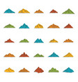 mountain doodle icons set vector image vector image