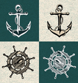 anchor wheel art vector image