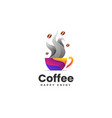 logo coffee gradient colorful style vector image