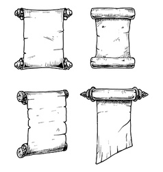 Parchment paper scroll manuscripts rolls sketch Vector Image