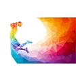 polygonal geometric basketball player jump shot vector image vector image