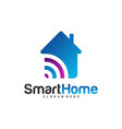 wifi house logo smart home tech logo house net vector image