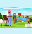 arabian family barbecue picnic vector image vector image