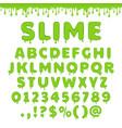 green slime alphabet vector image