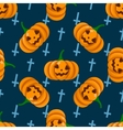 halloween seamless pattern with pumpkins vector image