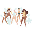 various body positive girls wearing swimwear vector image vector image