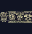 vintage tattoo monochrome posters set vector image vector image