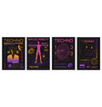 acid posters psychedelic rave abstract collage vector image